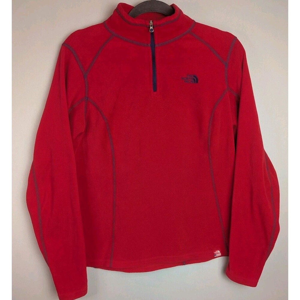 The North Face Pullover Sz M RU/14  USA Winter Olympics 1/4 Zip Quarter Red USA